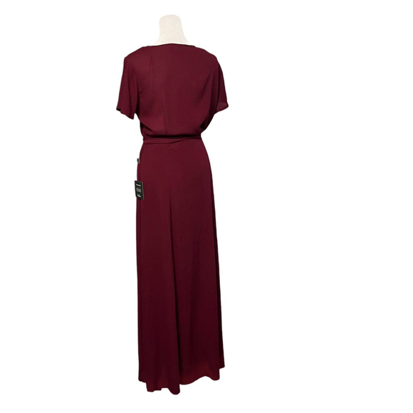 Lulus Burgundy Heart of Marigold Wrap Dress Maxi Vneck Size Small NWT - Picture 7 of 9